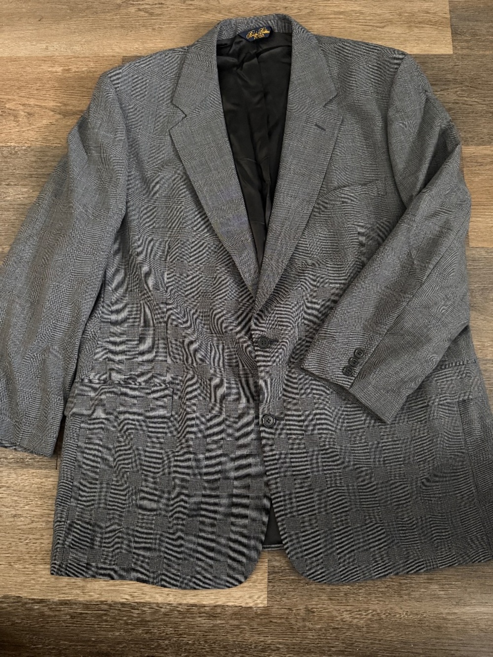 Brooks Brothers Brooksease glen plaid wool blazer size 48L checks twill coat